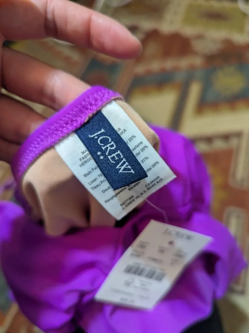 NEW J. Crew Bright Purple Swimsuit One Piece Cut out Strap Small